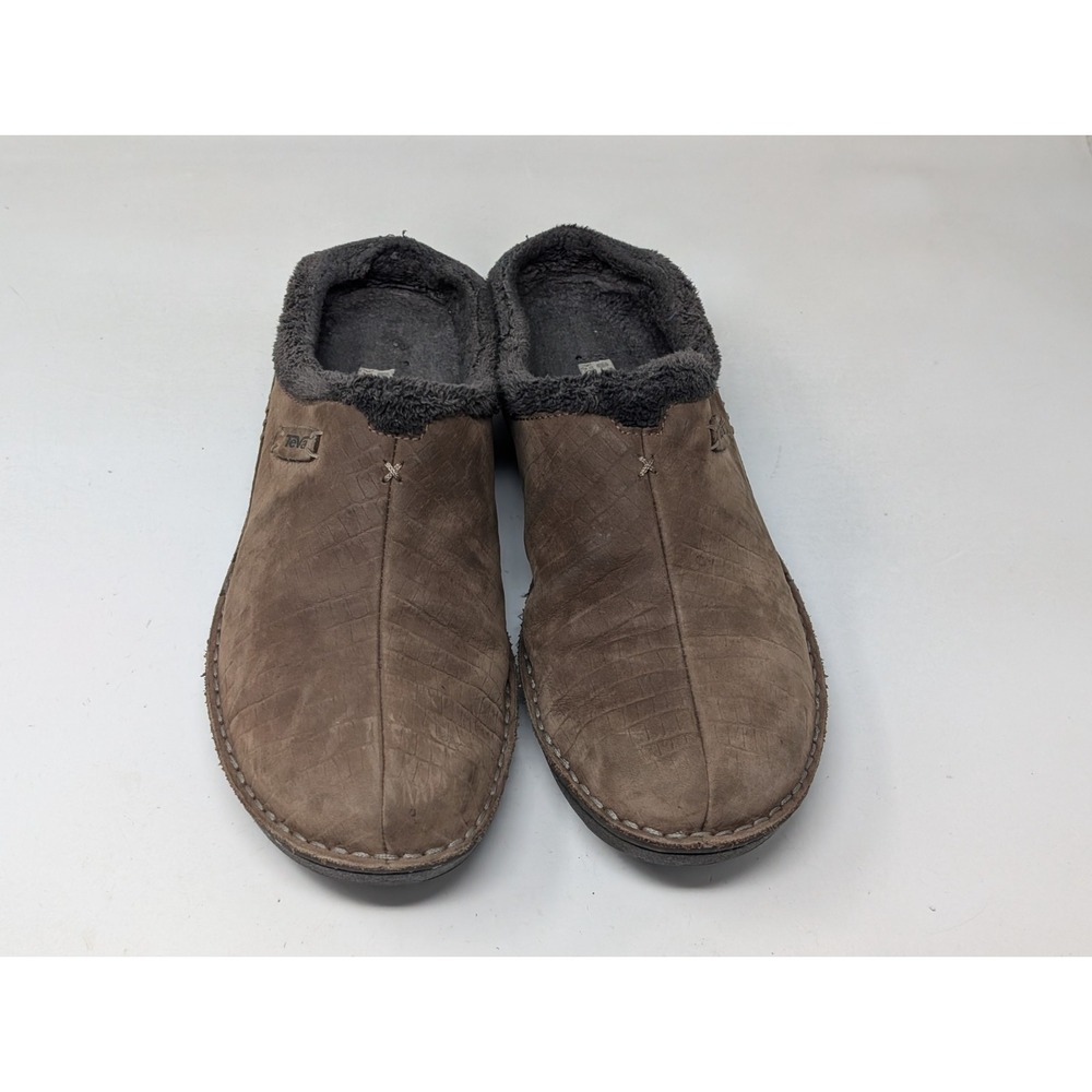 Teva Shoes Womens 10 Brown Clog Suede Shearling Slip-On Comfort Winter 4060 - Picture 2 of 11